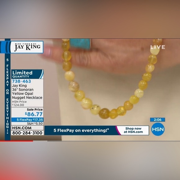 Sonoran yellow opal small nugget necklace by Jay King - Picture 6 of 14